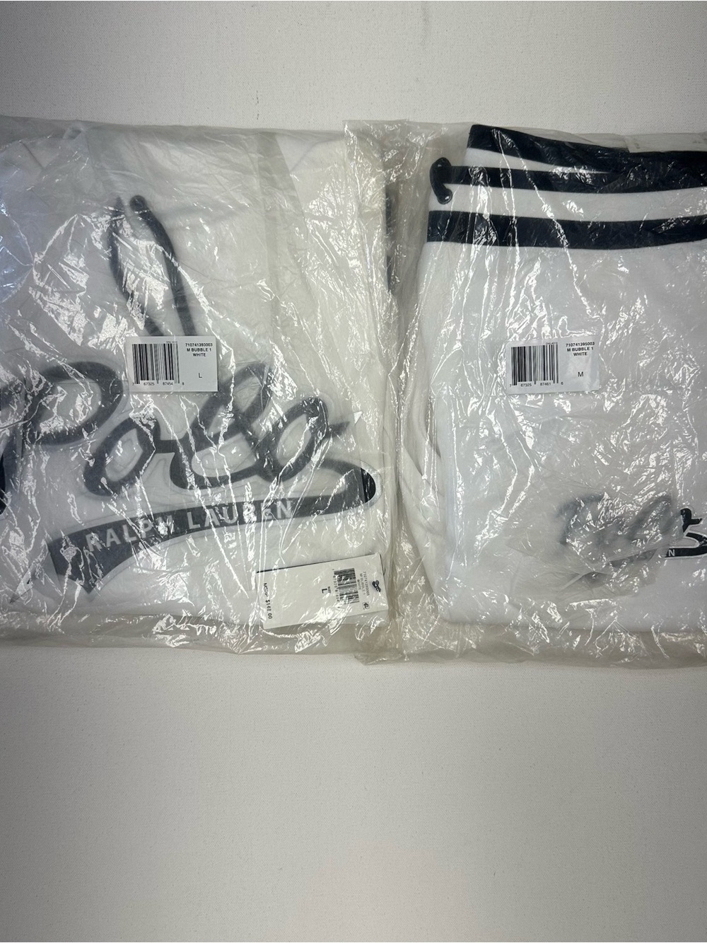 Polo Ralph Lauren Double Knit Tech Fleece Jogger Sweatsuit White Top L Bottom M - Picture 4 of 16